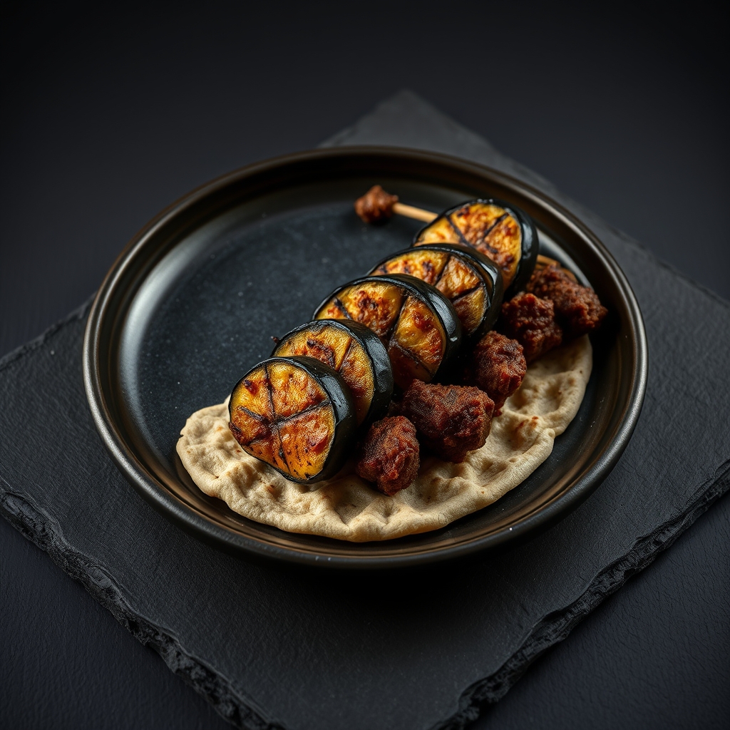 Patlıcanlı Kebap — közlenmiş patlıcan ve kebap dizisi